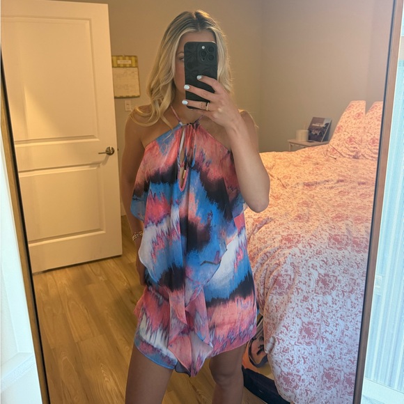 Outcast Dresses & Skirts - Marciano Pink Floral-Print Halter Dress